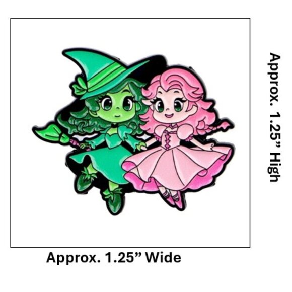 Elphaba and Glinda “Wicked” Enamel Pin Brooch (BRAND-NEW & SO CUTE!) - Picture 3 of 4